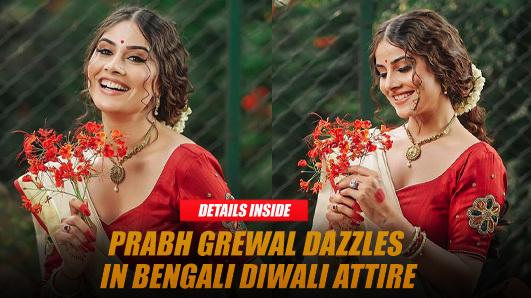 Prabh Grewal Dazzles in Bengali Attire Celebrating Diwali, Showcasing Versatility in Recent Films